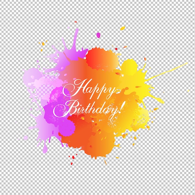 Happy birthday card with blobs shape