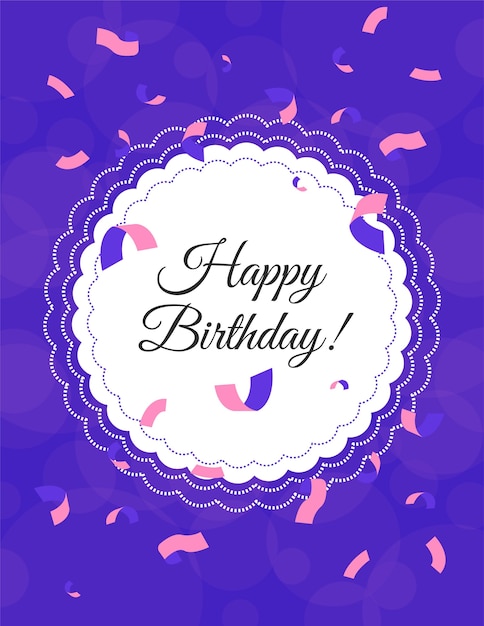 Happy Birthday card with colorful confetti