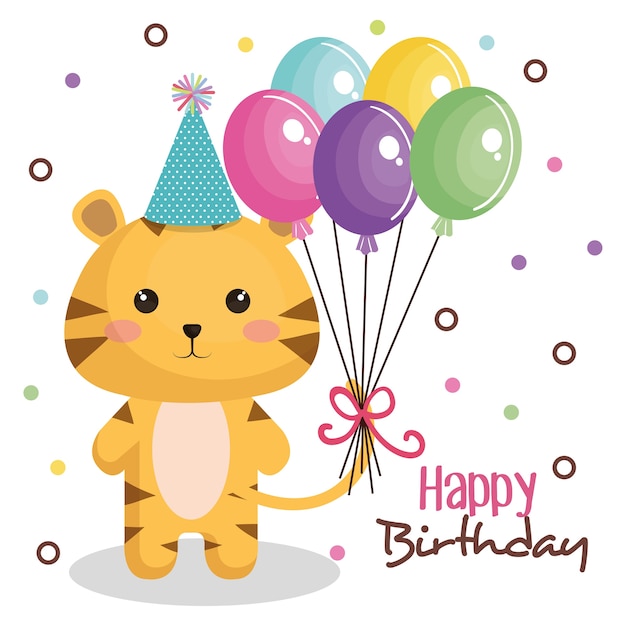 Happy birthday card with tender animal