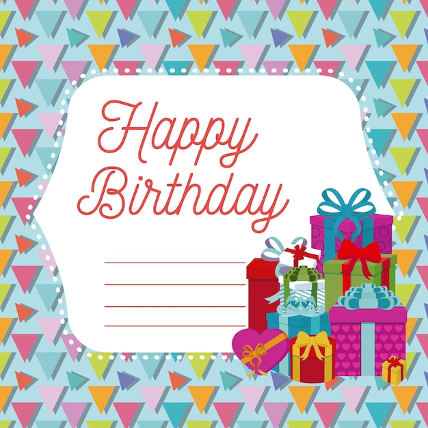 Vector happy birthday card