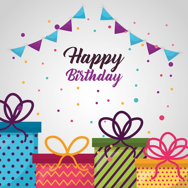 Vector happy birthday card