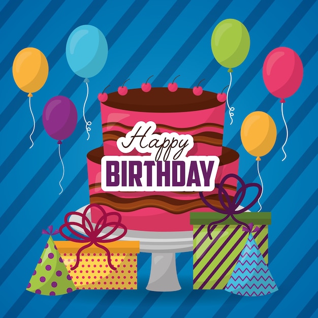 Premium Vector | Happy birthday card