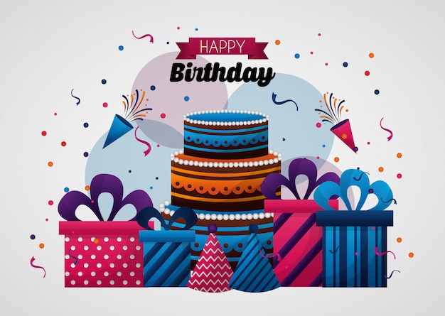 Vector happy birthday card