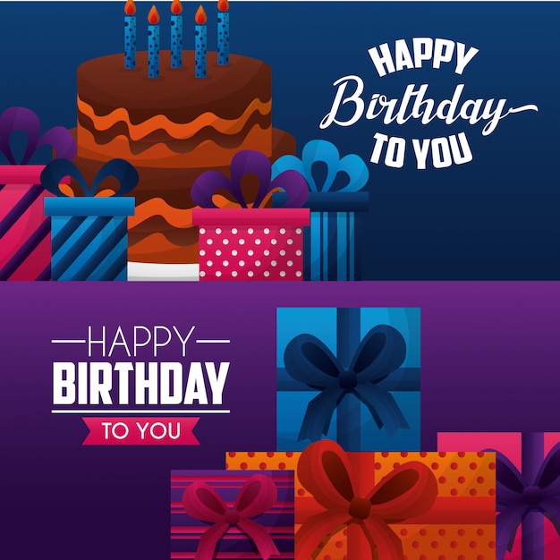 Vector happy birthday card