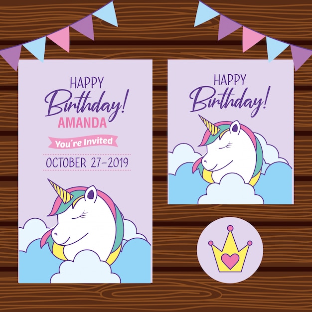 Vector happy birthday card