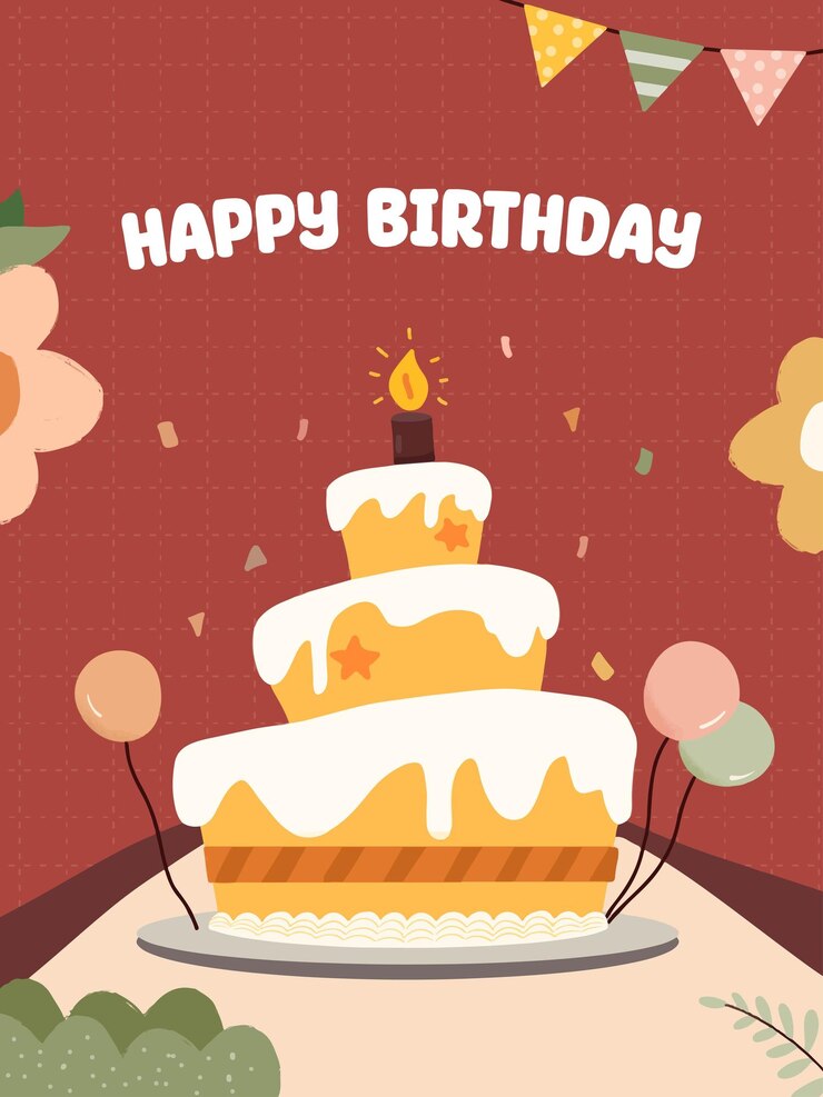 Vector 생일 축하 만화 귀여운 포스터
