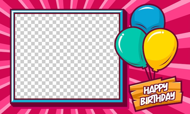 Premium Vector | Happy birthday cartoon frame template design Premium Vector | Happy birthday cartoon frame template design