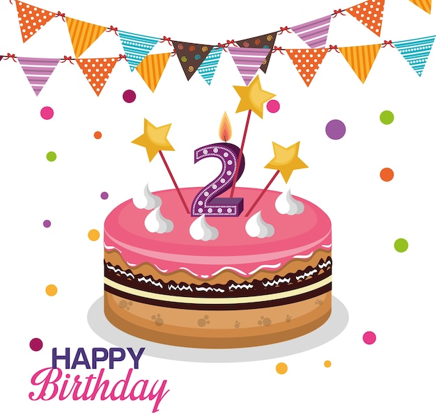 Happy birthday celebration card vector illustration design