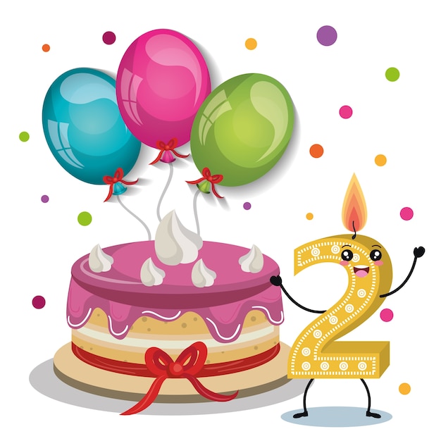 happy birthday celebration card vector illustration design