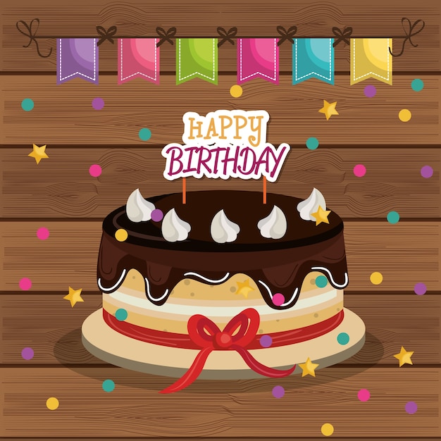 Vector happy birthday celebration card vector illustration design