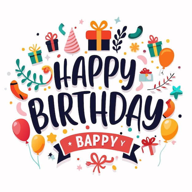 Vector happy birthday celebration illustration