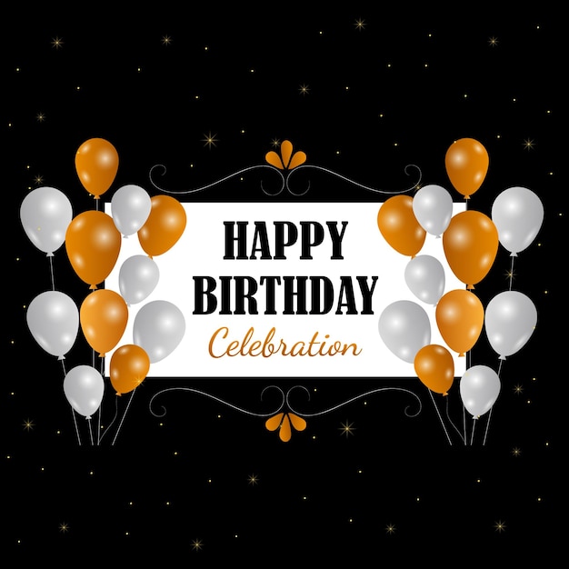 Happy birthday celebration premium style vector background template