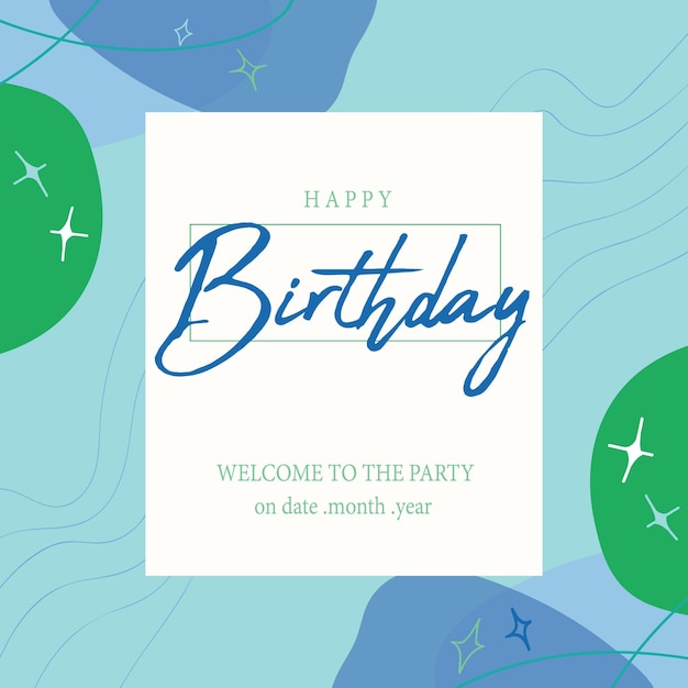 Design tipografico per la celebrazione del buon compleanno per poster o banner di biglietti di auguri illustratio vettoriale