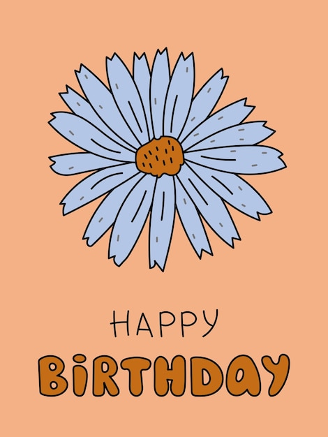 Happy Birthday chamomile greeting card