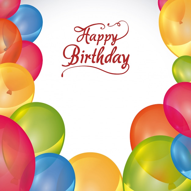 Happy birthday colorful card design.