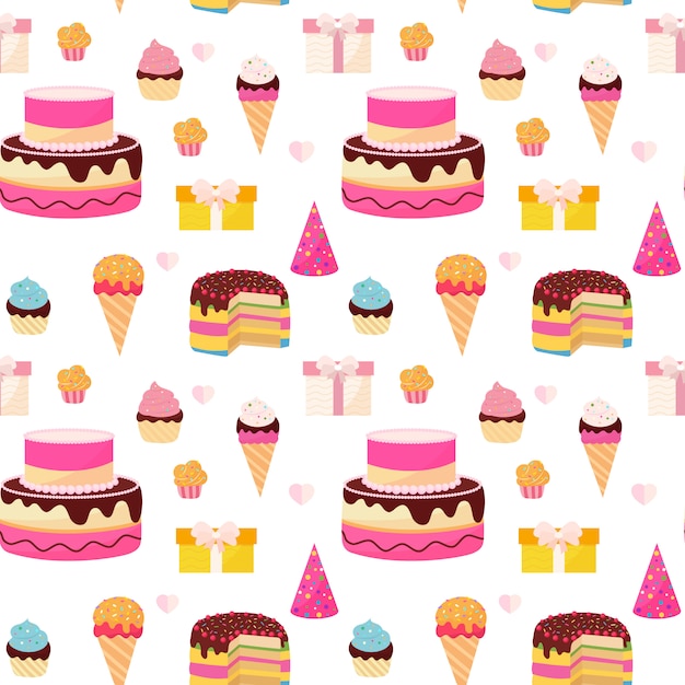 Happy birthday colorful seamless pattern