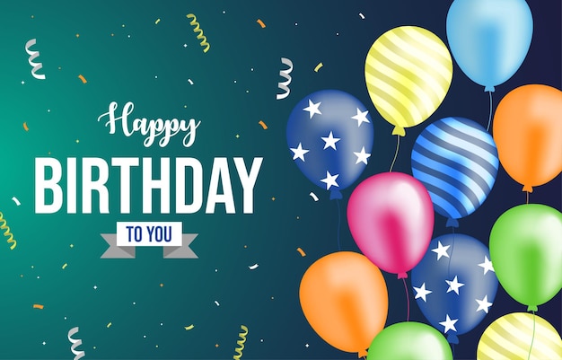 Vector happy birthday congratulations banner design