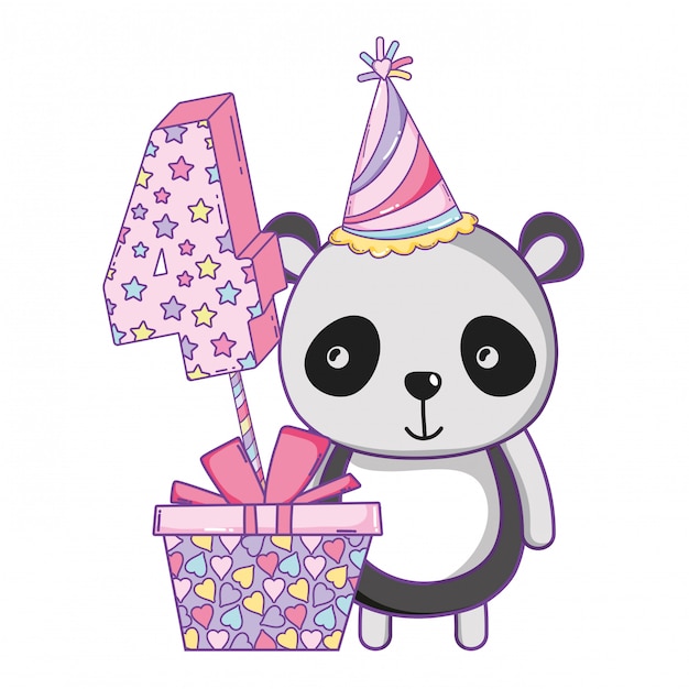 Vector happy birthday cute animal