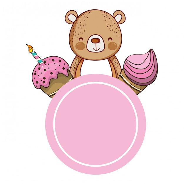 Vector happy birthday cute animal