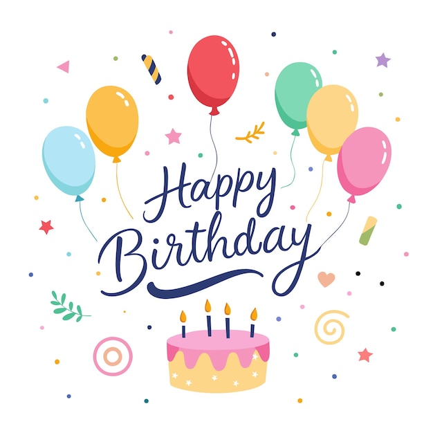 happy birthday day greeting card vector illustration