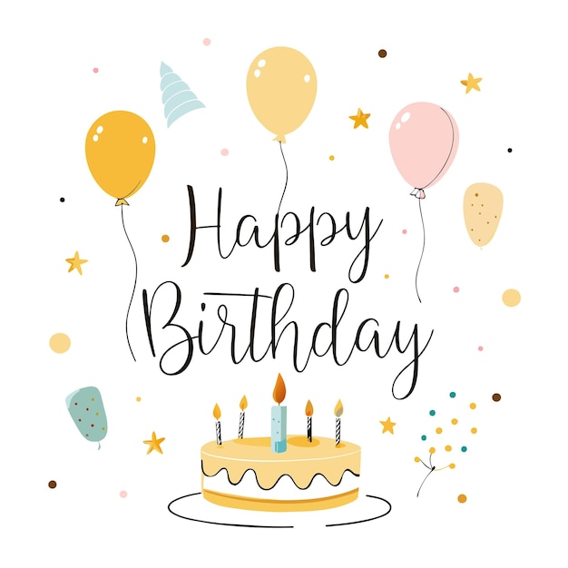 happy birthday day greeting card vector illustration