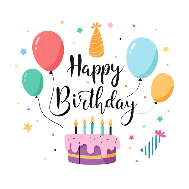 생일 축하 카드 터 일러스트레이션