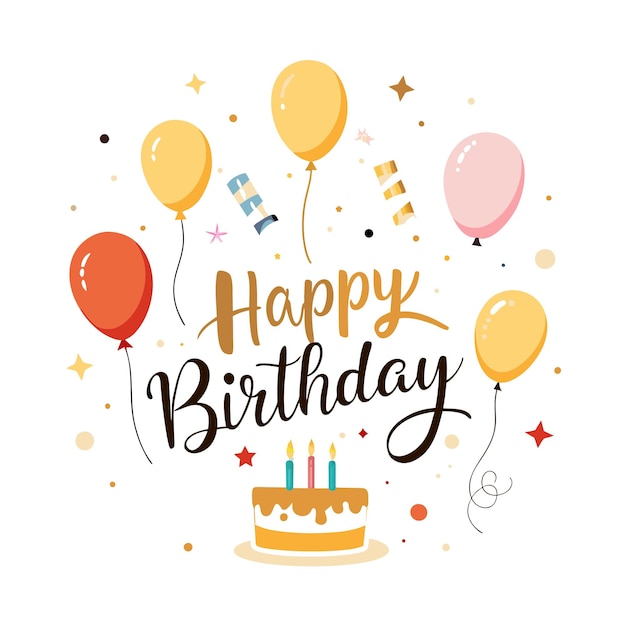 happy birthday day greeting card vector illustration