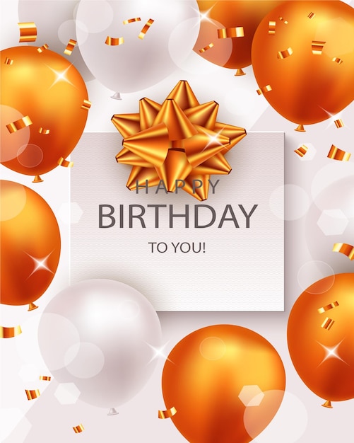 Design di compleanno per biglietti di auguri, palloncini, confetti e scatole regalo