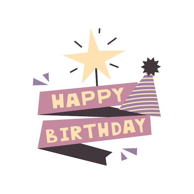 Vector happy birthday design for greeting cards birthday cards invitation cards flat style