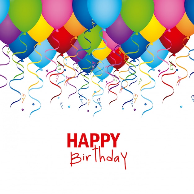 Vector happy birthday design over white background