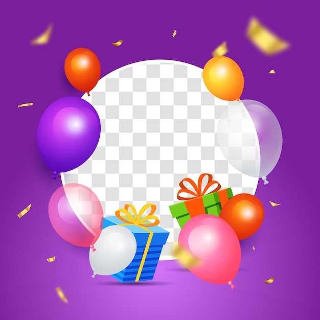 Happy birthday frame for profile social media