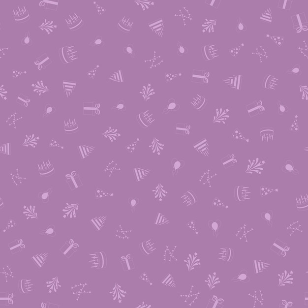 Happy birthday freehand drawings saeamless pattern background