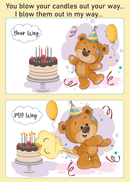 Vector happy birthday funny card template