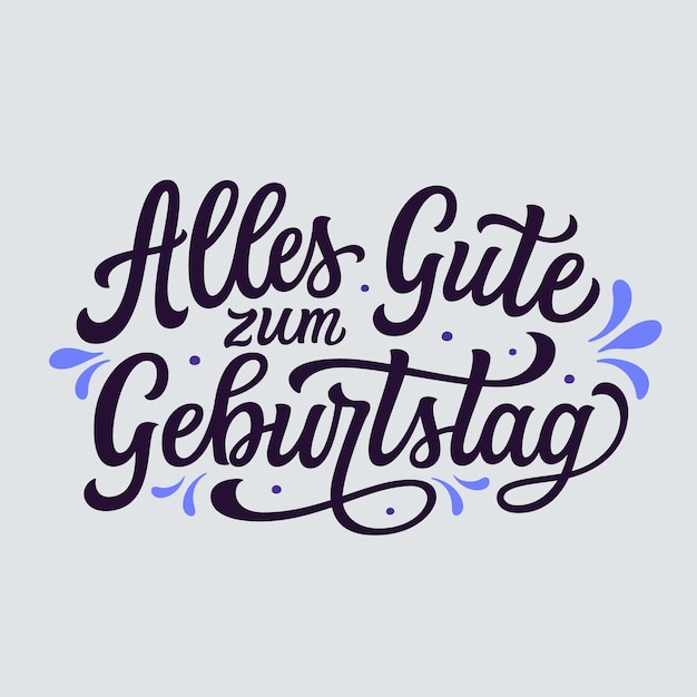 Vector happy birthday in german hand lettering