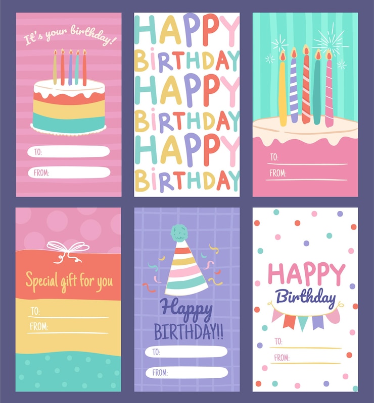 Vector 생일 축하 선물 태그 컬렉션
