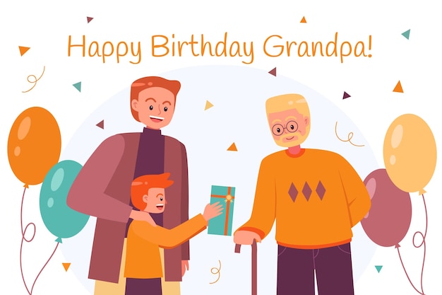 Happy birthday grandpa card vector