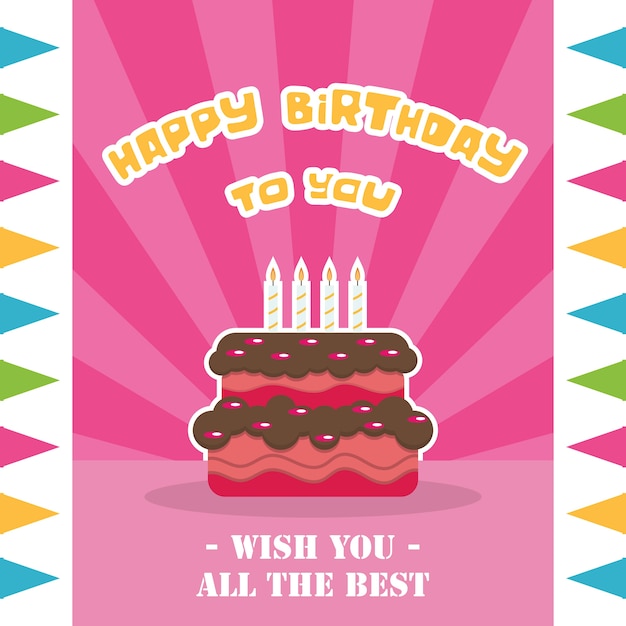 Vector happy birthday greeting background vector design