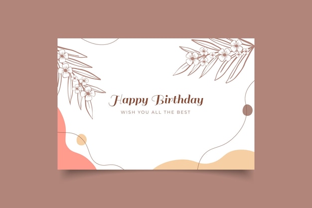 Happy birthday greeting card template abstract minimalist design