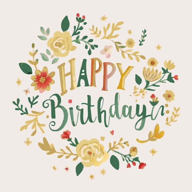 happy birthday greeting card vector illustration