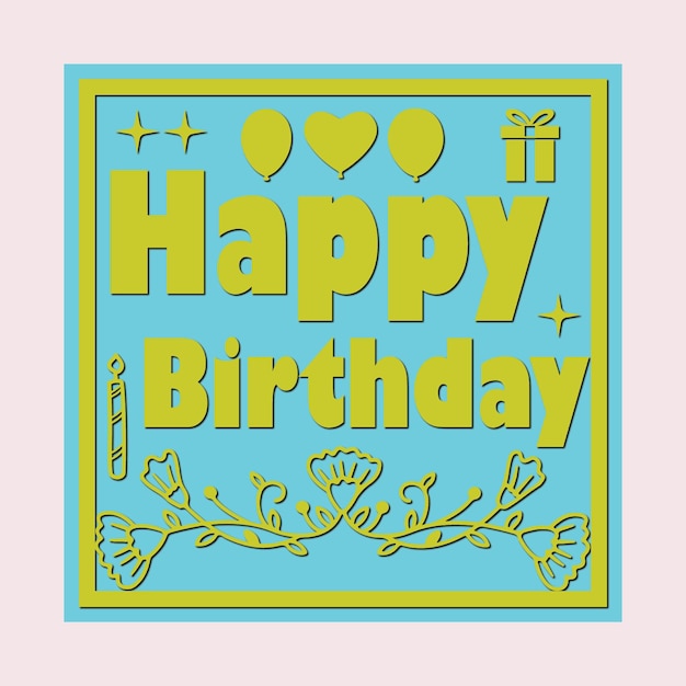 Vector happy birthday greeting card with flower premium vector