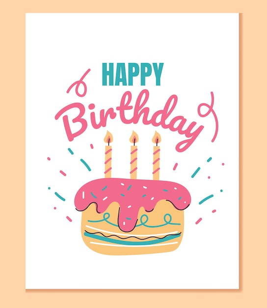 Happy birthday greeting cards cover template design element set Vector cartoon design element
