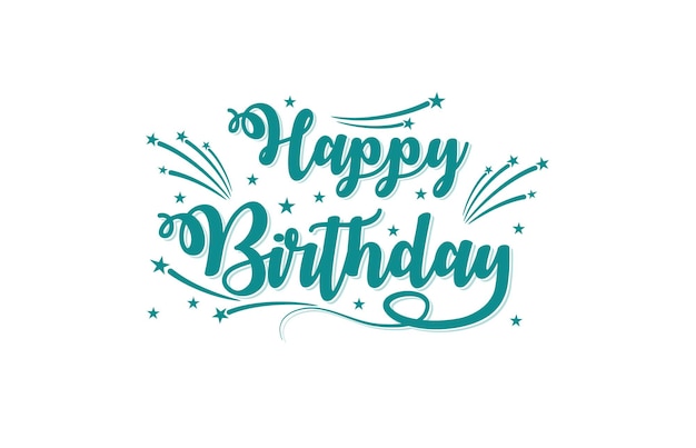 Frase di testo disegnato a mano di buon compleanno. calligrafia lettering parola grafica, arte vintage per poster e biglietti di auguri design. citazione calligrafica in inchiostro verde isolato su bianco. illustrazione vettoriale