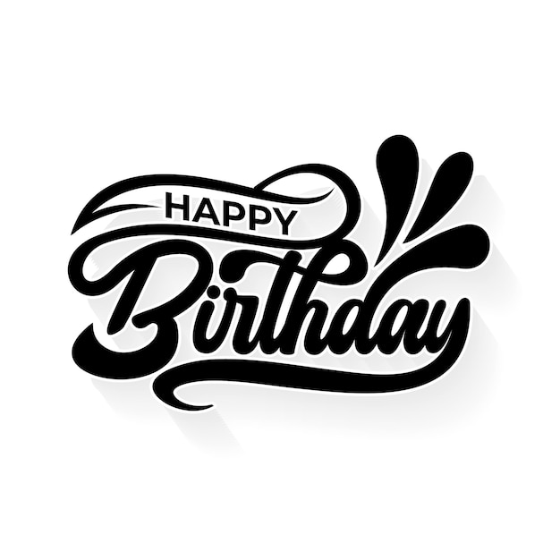 Vector happy birthday hand lettering design