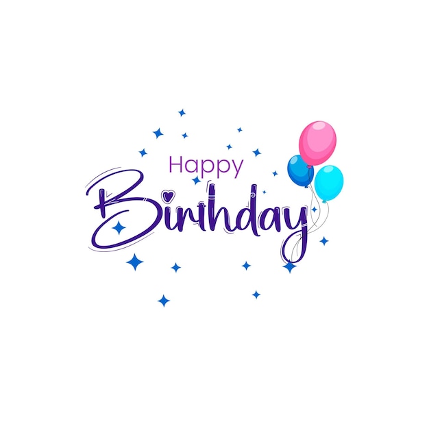 Happy Birthday Illustration in Simple and Minimalist style Happy Birthday Text vector Illustration