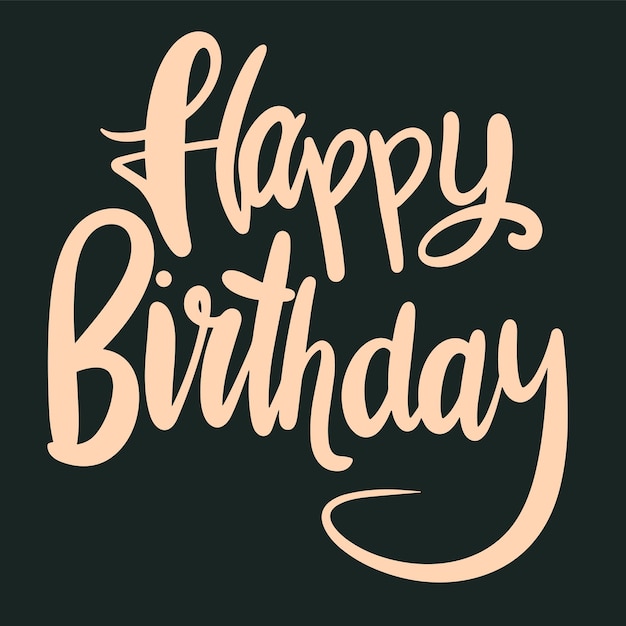 생일 축하 문장 손으로 쓴 축하 카드 생일 축하의 텍스트 배너