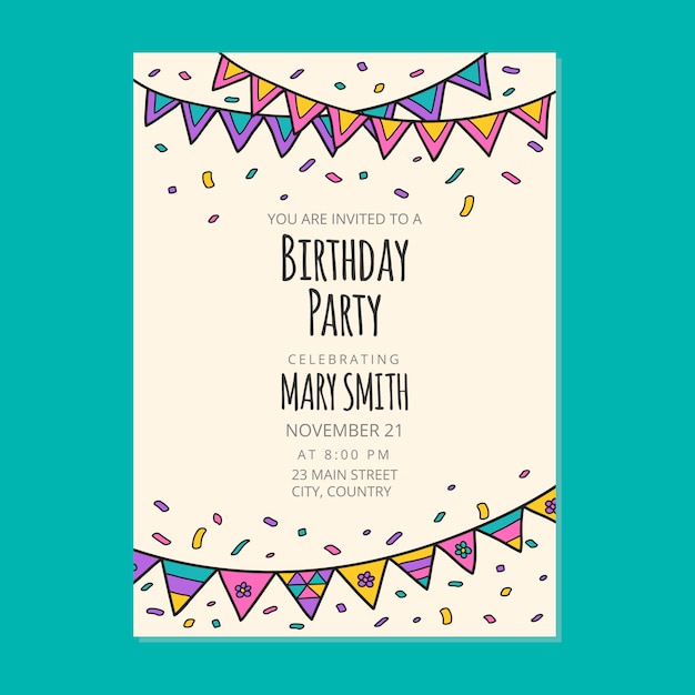 Happy birthday invitation card  design