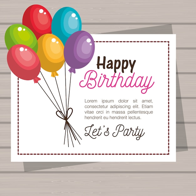 Happy birthday invitation card vector illustration design