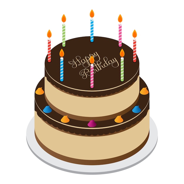 Vector happy birthday layered cake vector