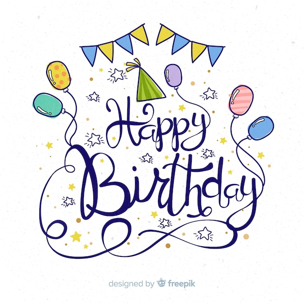 Vector happy birthday lettering background