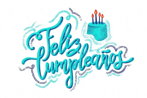 Concetto di lettering di buon compleanno